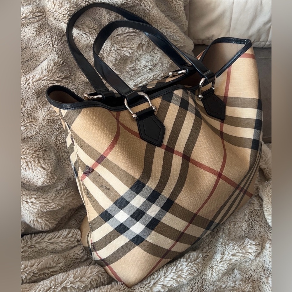 Burberry | Large Women’s Nikki SuperNova Check Tote Bag Handbag Plaid *Luxury - Picture 3 of 16